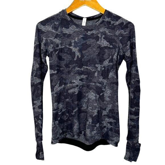 Lululemon Runderful Long Sleeve Incognito Camo HTR Black - Picture 1 of 11
